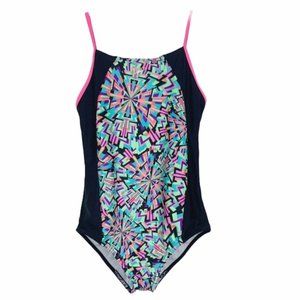 Speedo Girls'One Piece Geo Print Swimsuit - Size XS (5/6) - NWT